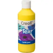 Creall Textiel- & Stoffenverf - Geel - 6 x 250 ml - Machine wasbaar na fixatie - Voor T-shirts, jeans, schoenen, stoffen tassen, meubels en auto-interieurs/hemelbekleding