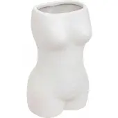 Atmosphera Elegante Keramische Vaas Soleya Body 10,5x17cm Wit
