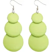 Charme Bijoux Zilveren -Pixi oorbellen -limoengroen -hout-