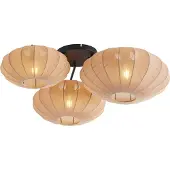 QAZQA Japandi plafondlamp bruin 3-lichts - Multi Bida