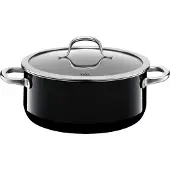 WMF Passion 2101297123 kookpan met deksel, geëmailleerd, diameter 24 cm, geschikt voor inductiekookplaten