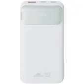Rivacase Powerbank 10000mAh met 3 USB-poorten (1x USB-A + 2x USB-C), 22,5W PD/QC, geïntegreerde kabel, wit, merk
