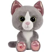 Nici knuffel kat Felinja grijs pluche speelgoed 25cm glitter.