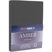 DecoKing Amber Jersey Hoeslaken - Grafiet - 140-160x200cm