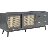 En.casa Tv-meubel Susa met lades en schuifdeuren 160x40x65 cm grijs []
