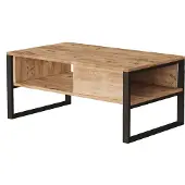 En.casa Salontafel Laukaa met plank 100x60x45 cm rustiek eiken en zwart []