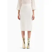 Armani Exchange Dames Witte midirok (M), Casual, Viscose 8NYN9AYMH6Z1130