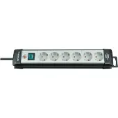 Brennenstuhl Premium-Line stekkerdoos 6-voudig zwart/lichtgrijs 3m H05VV-F 3G1,5