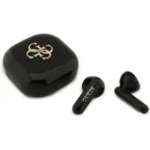 GUESS Draadloze oordopjes TWS 4G, metalen logo, zwart