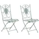 CLP Sibell Set van 2 tuinstoelen - Opvouwbaar antiek/groen