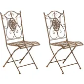 CLP Sibell Set van 2 tuinstoelen - Opvouwbaar antiek bruin