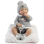 MuÑecas Guca Alex Baby Reborn Hairless 42-46 Cm Grijs Kinderen