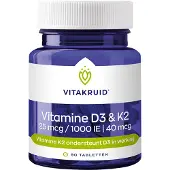 Vitakruid Vitamine D3 25mcg & K2 40mcg (90 tabletten)