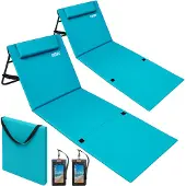 Detex Strandmat set van 2 turquoise 158x56x46cm gewatteerd
