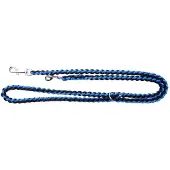 Dingo Verstelbare Vierkante Hondenriem - 220cm - Blauw/Zwart