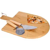 Excellent houseware Pizzaplank met Pizzames en Schep - Bamboe, 43x30 cm