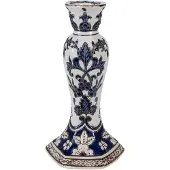 Clayre & Eef Kandelaar Ø 11x21 cm Wit Blauw Porselein