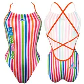 Turbo Sirene Lines Haba 2019 Swimsuit Blauw,Roze 3-4 Years Meisje