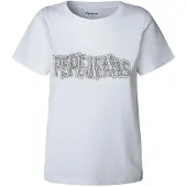 Pepe Jeans Dames Beri (S), Wit, Casual, Katoen, Korte mouwen PL5000052