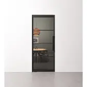 Barnwoodweb Taatsdeur 4 vaks met grijs gerookt glas in standaard maten