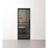 Barnwoodweb Taatsdeur 6 vaks modern met grijs gerookt glas in standaard maten
