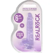 Realrock - doorzichtige realistische dildo - paars - 15 cm