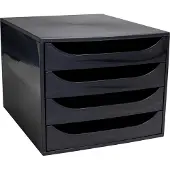 Exacompta ECOBOX ladebox 4 laden frambooskleurig, A4/A4+, open front, stil, veiligheidsstop
