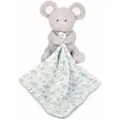 Doudou et Compagnie Knuffeldoekje, Biologische muis met knuffeldoekje, olijfgroen 15cm