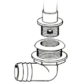 T-h Marine 232-th1290t Elbow Thru-hull Zwart