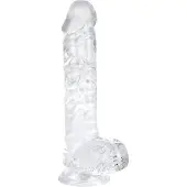 EasyToys - dildo met ballen - 13,5cm - transparant