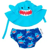 Zoocchini Sherman the shark zwemluier + zonnehoedje maat S