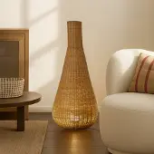 LUCANDE Vloerlampe , Takeo, Hout, Woonkamer, Hout, Boho
