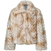 Pieces Tussenjas 'PCPLUSH' beige / bruin / wit