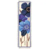 Vervaco - Bladwijzer kit - Blauwe anemonen - PN-0144264 - Borduren - Borduurpakket - Borduurpakket volwassenen - Borduurpakket kind