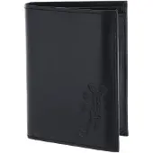 OXMOX Leer portemonnee Leather Kombibörse Lizard Embossed Black zwart