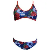 Turbo Roses&skulls Bikini Blauw 4XL Vrouw