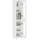 vidaXL Hoge kast 34,5x34x180 cm bewerkt hout wit