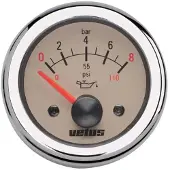 VETUS 0-8kg/cm2d Oil Pressure Gauge 52 Mm 24v Zilver
