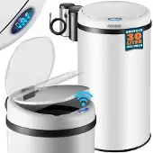 Monzana Sensor afvalbak Wit roestvrij staal 30 liter