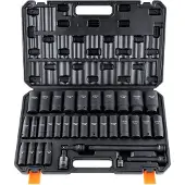 Vevor 1/2 inch dopsleutelset CR-V gelegeerd staal 34-delige dopsleutelset 8-36 mm diepe doppen slagmoersleutel