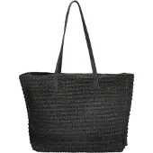 PE Florence Rieten Strandtas L Natural Life Zwart