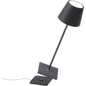 Zafferano | Tafellamp Poldina aluminium zwart 11x11x38 cm tafellampen | NADUVI
