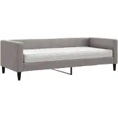 vidaXL Slaapbank met matras 80x200 cm stof taupe