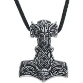EtNox hard and heavy Halsketting - Thor's Hammer - zilverkleurig - Maat Standard