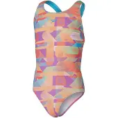 Speedo Digital Allover Leaderback Swimsuit Veelkleurig 15-16 Years Meisje