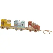Eurekakids Trailable Wooden Train With Wild Building Blocks Goud Kinderen
