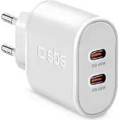 SBS Wall Charger 2xusb-c 45w White