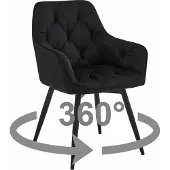 Leobert Chaise - - Fluweel, zwart/Zwarte poten