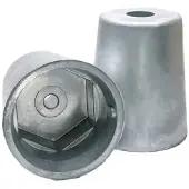 PLASTIMO Zinc Hexagonal Root Anode 50 Mm Zilver