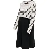 ONLY Maternity Jurk 'OLMKaylee' zwart / wit